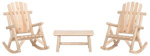 3 részes tömör lucfenyő kerti ülőgarnitúra