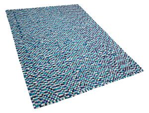 Kellemes Kék és Fehér Gyapjú Szőnyeg 160 x 230 cm AMDO