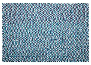 Kellemes Kék és Fehér Gyapjú Szőnyeg 160 x 230 cm AMDO