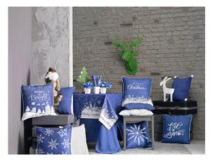 Honey Snowflakes kék párnahuzat karácsonyi motívummal, 45 x 45 cm - Mike & Co. NEW YORK