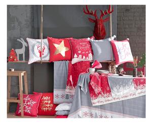 Honey Merry Christmas fehér-piros párnahuzat, 45 x 45 cm - Mike & Co. NEW YORK