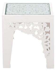Fehér üveglapos kisasztal kétdarabos szettben AMADPUR