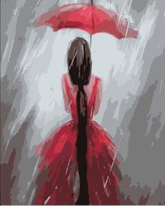 Festés számok szerint kép kerettel "Nő az esőben" 40x50 cm