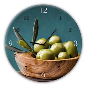 Glassclock Olives falióra, ⌀ 30 cm - Styler