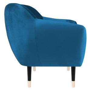 Black Friday - Amelie kék fotel fekete lábakkal - Mazzini Sofas