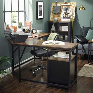 Rusztikus barna íróasztal 149 x 149 x 75 cm