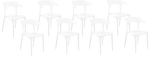 Kerti szék 8 részes készlet Szintetikus anyag Fehér GUBBIO