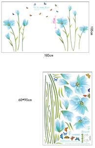 Falmatrica "Halványkék virágok" 105x185cm