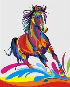 Festés számok szerint kép kerettel "Színes ló" 40x50 cm