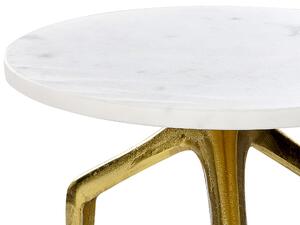 Fehér és arany márvány kisasztal TILPA