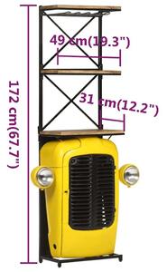 VidaXL sárga tömör mangófa traktor borszekrény 49 x 31 x 172 cm