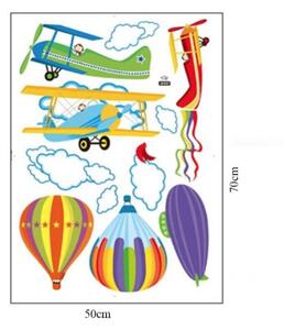 Falmatrica "Léggömbök és repülőgépek" 100x60 cm