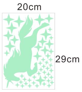 Falmatrica "Foszfor egyszarvú csillagokkal" 60x35 cm