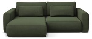 Khaki kinyitható-tárolóhelyes sarokkanapé (bal oldali-heverő résszel) Kapua – Makamii