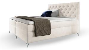 Wilsondo GULIETTE ágyneműtartós kárpitozott boxspring ágy matracokkal - fehér Méret: 160x200