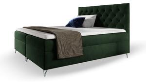 Wilsondo GULIETTE ágyneműtartós kárpitozott boxspring ágy matracokkal - zöld Méret: 160x200