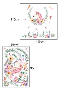 Falmatrica "Egyszarvú virágokkal "110x110cm