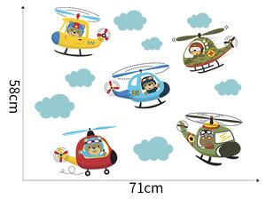 Falmatrica "Állatok helikopterekben" 71x58cm