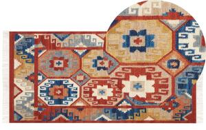 Színes kilim gyapjúszőnyeg 80 x 150 cm LUSARAT