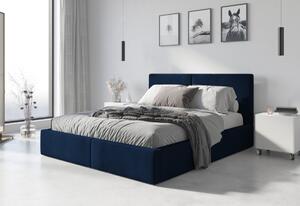 HILTON 2 kárpitozott ágy, 140x200, kék