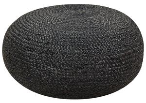 Fekete juta kötött puff ⌀ 50 cm TIFELT