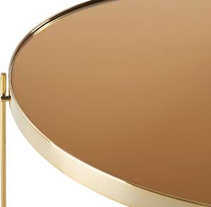 Aranybarna Üveg És Arany Színű Kerek Dohányzóasztal ⌀ 63 cm LUCEA
