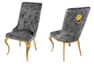 Design szék Rococo Levia fej szürke / arany