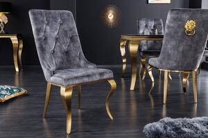 Design szék Rococo Levia fej szürke / arany