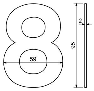 RN.95L.8.CE számjegy "8" 95mm fekete