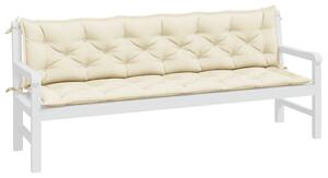 VidaXL 2 db krémfehér oxford szövet kerti padpárna 200 x 50 x 7 cm
