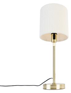 Asztali lámpa arany állítható boucle ernyővel fehér 20 cm - Parte