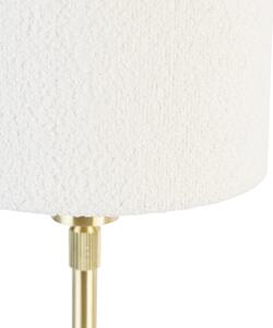 Asztali lámpa arany állítható boucle ernyővel fehér 20 cm - Parte