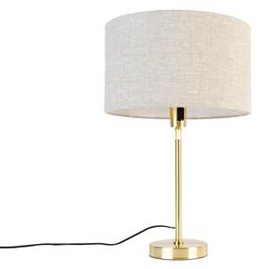 Asztali lámpa arany állítható ernyővel világosszürke 35 cm - Parte