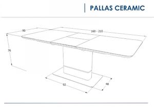 Pallas bővíthető étkezőasztal 160-210x90cm fekete