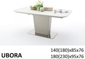 Ubora Matt Taupe MDF-Üveg Bővíthető Étkezőasztal 140-180cm
