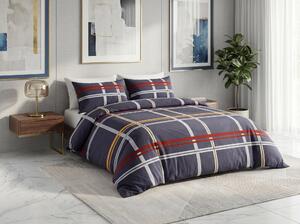 Mikroszálas ágynemű TARTAN sötétkék Ágyneműhuzat mérete: 2 db 70 x 80 cm | 160 x 200 cm