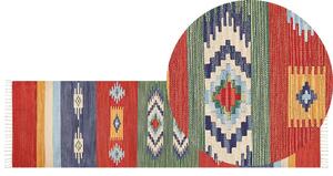 Színes kilim pamut futószőnyeg 80 x 300 cm KAMARIS
