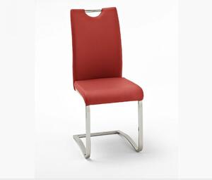Koeln szánkótalpas szék műbőr ülőfelülettel, krómozott vázzal piros színben