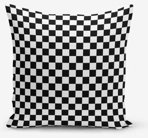 Black White Ekose fekete-fehér pamutkeverék párnahuzat, 45 x 45 cm - Minimalist Cushion Covers
