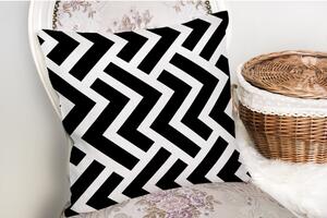 Black White Geometric Duro pamutkeverék párnahuzat, 45 x 45 cm - Minimalist Cushion Covers