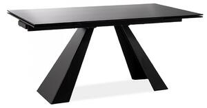 Salvadore bővíthető étkezőasztal matt fekete 160-240cm