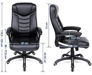 Állítható magasságú irodai szék, fekete