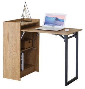 Intenso Home összecsukható íróasztal / számítógépasztal polcokkal 102x58cm | Masszív kialakítás; Aranytölgy szín
