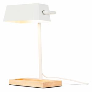 Fehér-natúr színű asztali lámpa fém búrával (magasság 40 cm) Cambridge – it's about RoMi