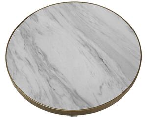 Fehér és arany márványhatású kisasztal ⌀ 44 cm RAMONA