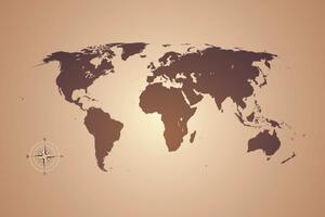 Tapéta világtérkép a barna árnyalataiban