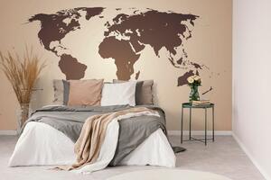 Tapéta világtérkép a barna árnyalataiban