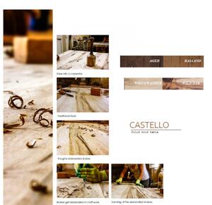 CASTELLO Fehérített Tömör Tölgyfa Étkezőasztal 180x100cm
