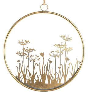 Fém faldekoráció FLOWERS RING Ø 41 cm arany