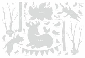 Falmatrica erdei ünnepség őzike nyuszi mosómedve XXL méretben